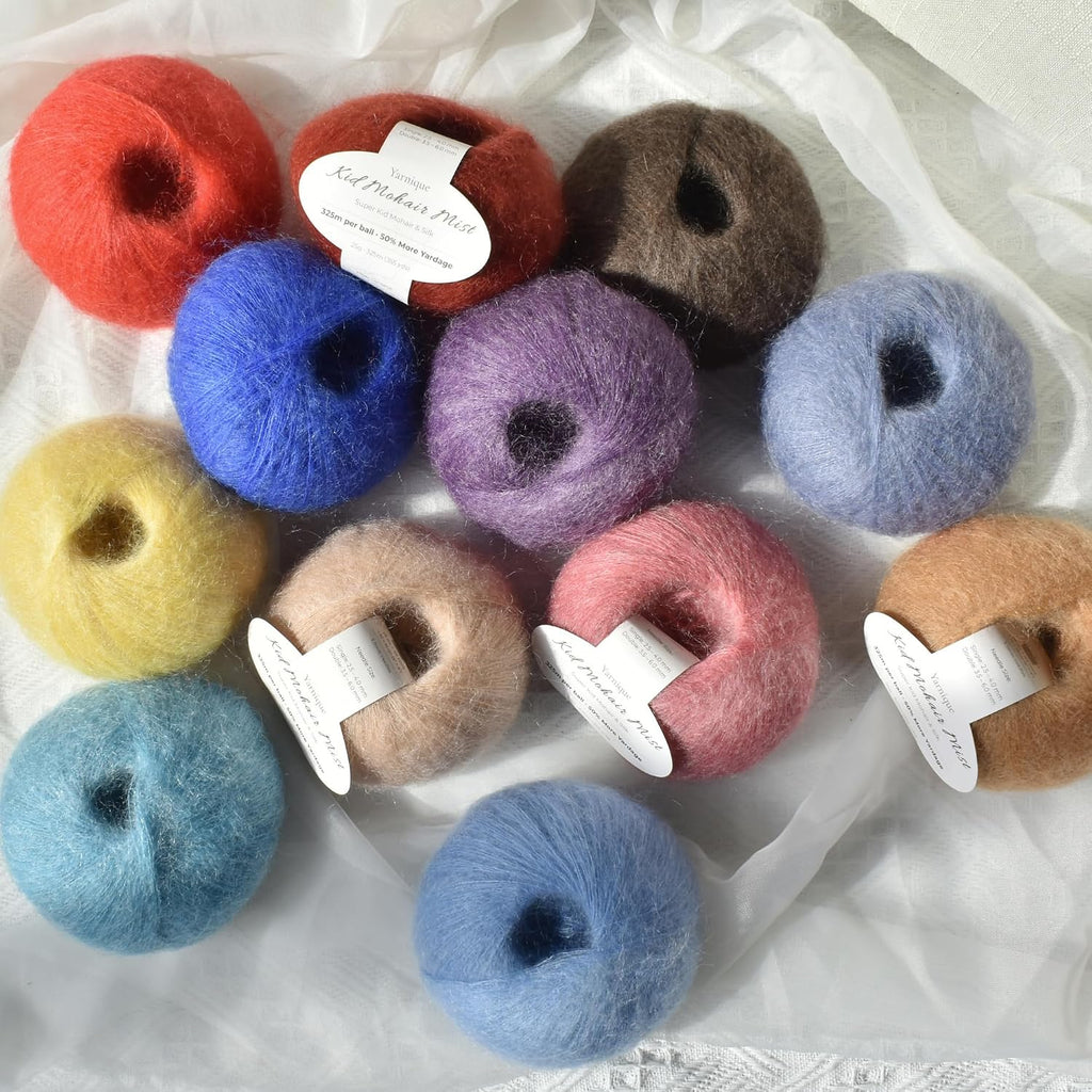 Kid-Silk Mohair Yarn, Lace Weight, 4 Balls 100g, 1420 yds