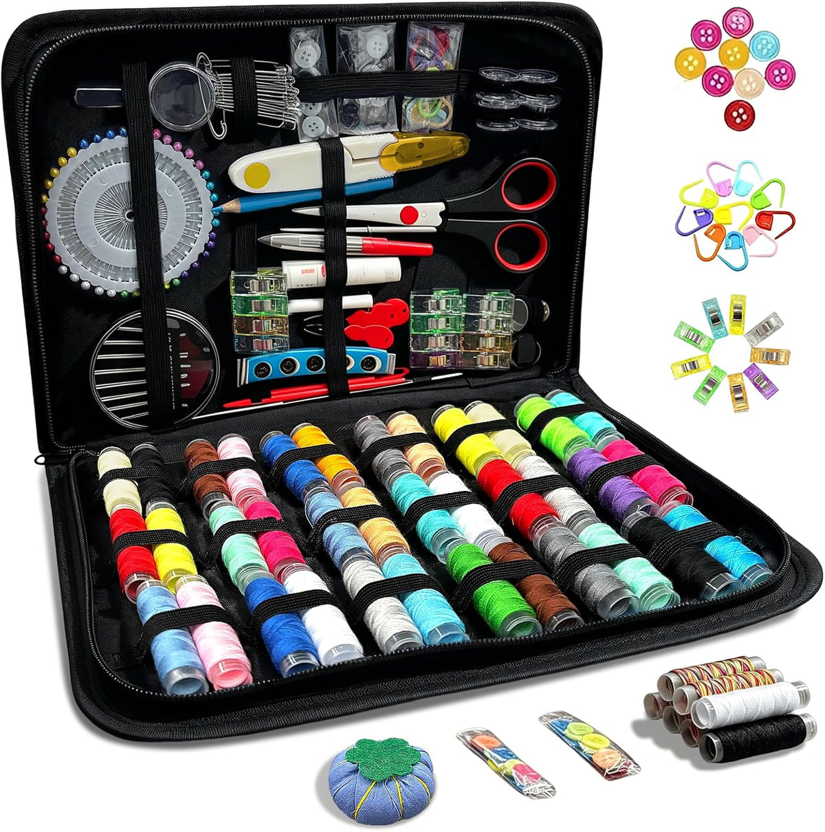 212PCS Sewing Kit for Adults, Portable Hand Sewing Kit with 43XL