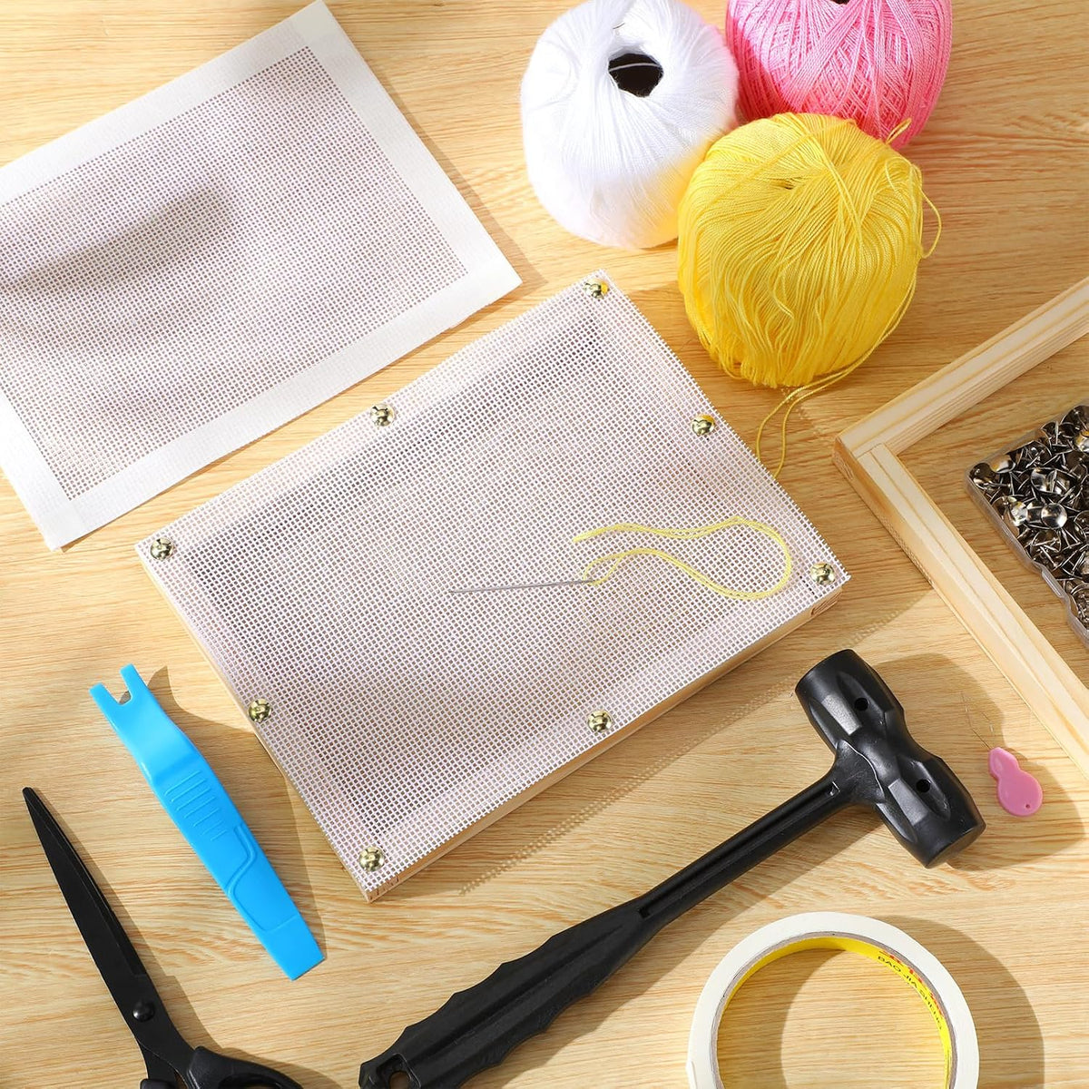 Moukeren 7 Pcs 12 x 14 Inches Needlepoint Canvas Starter Kit Include