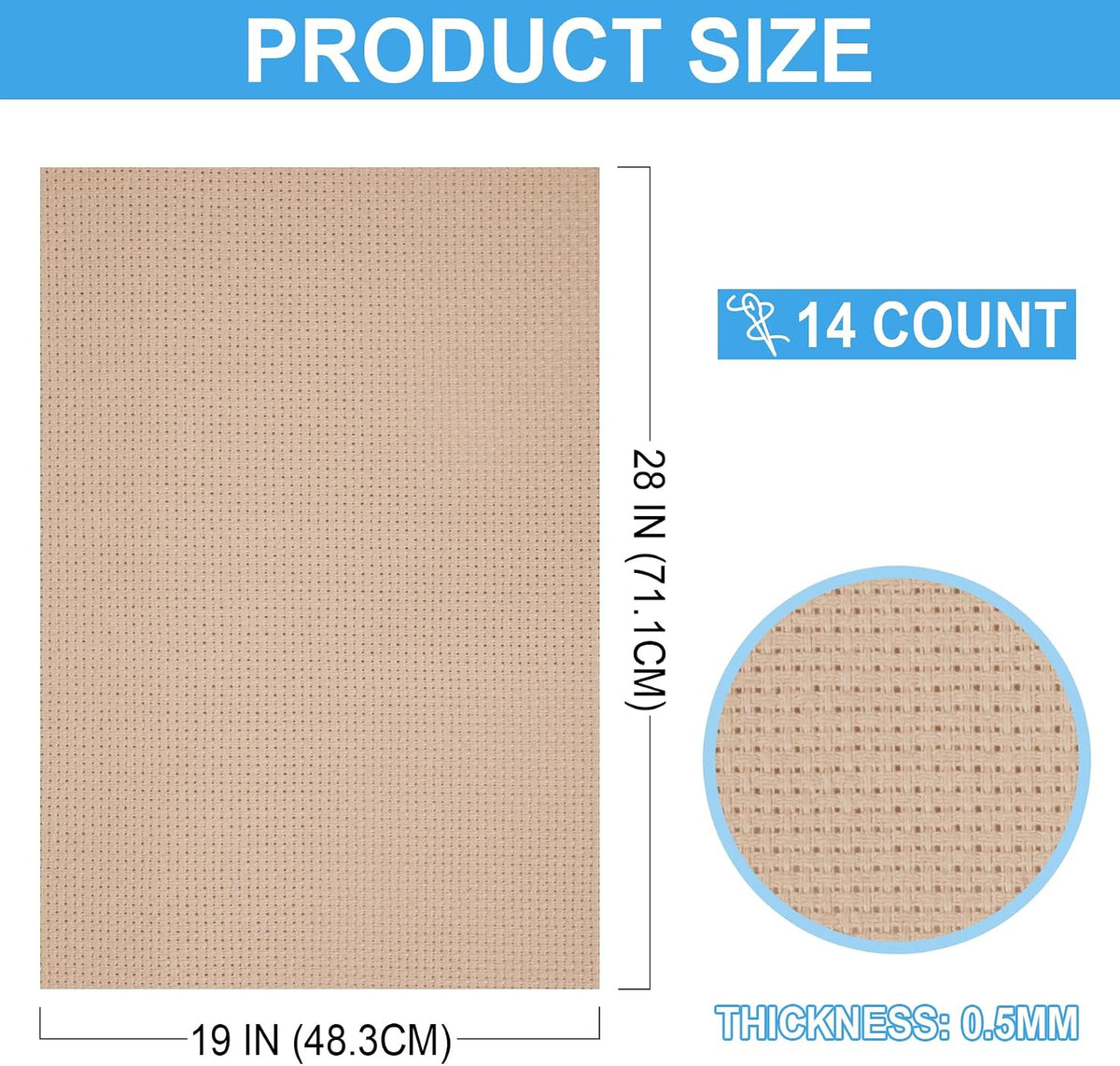 Cross Stitch Fabric 14 Count Aida Cloth 28 x 19 Inch Large Size