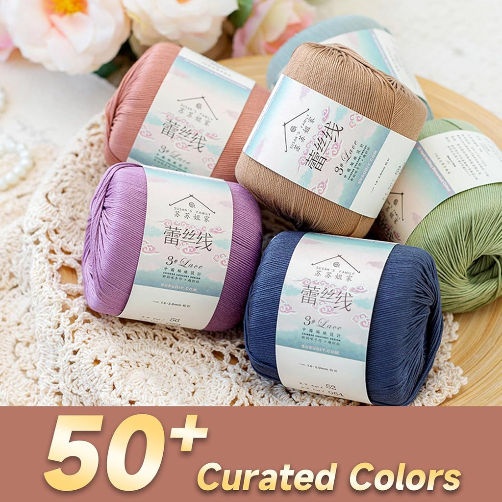 #3 Lace Combed Yarn 3pk-3×40g/131YdsQuartz Pink
