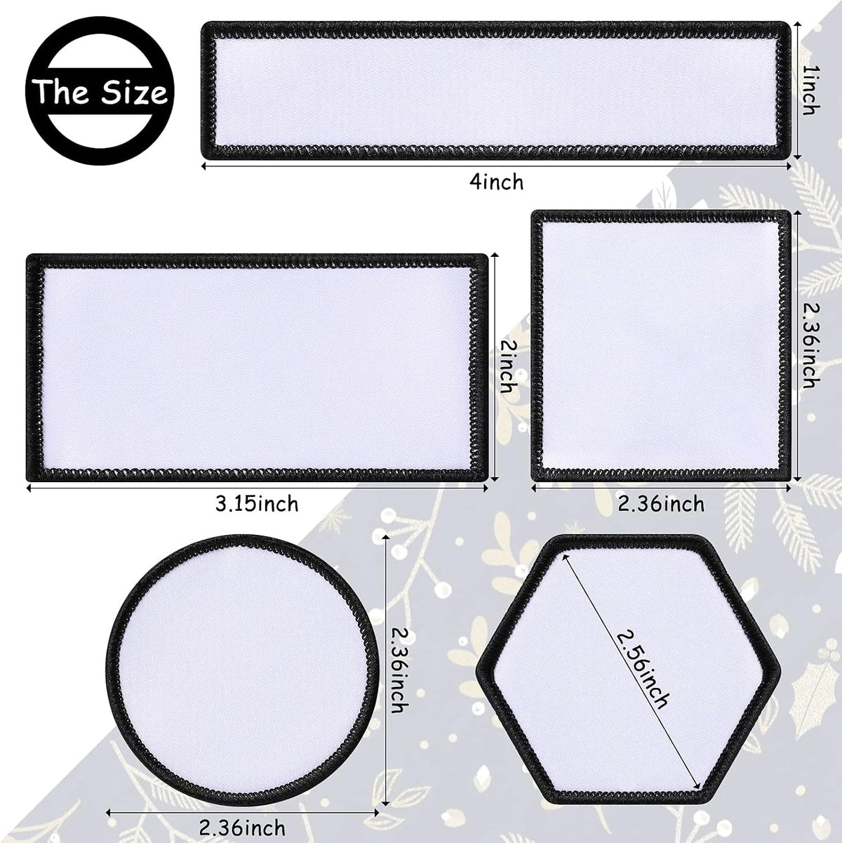50 Pieces Sublimation Fabric Iron on Blank Patches
