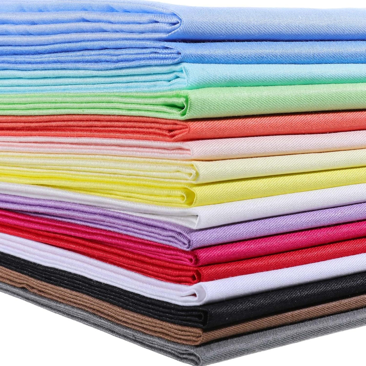 16 Pcs 18 x 22 inches Cotton Fabric, Assorted Colors Solid Precut