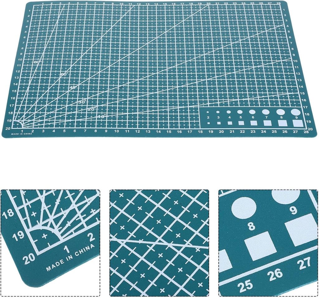 A4 Double-Sided Self-Healing Cutting Mat Board Green 30×22Cm for