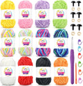 12 Pack Rainbow Velvet Chenille Yarn for Crocheting,Multicolor Fluffy