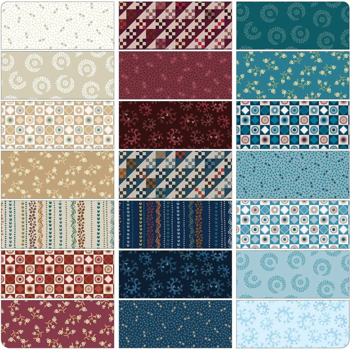 Pat Sloan Blue Mill 5X5 Pack 42 5-inch Squares Charm Pack Benartex