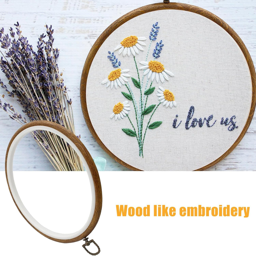 Auvotuis 3Pcs 7.5 Inch Round Embroidery Hoops