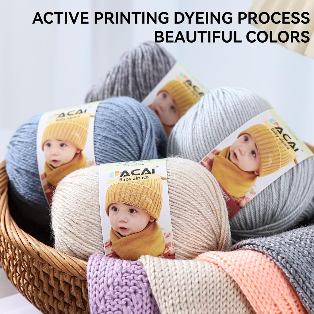 Soft Baby Yarn 30% Alpaca 70% Polyester Hypoallergenic Washable