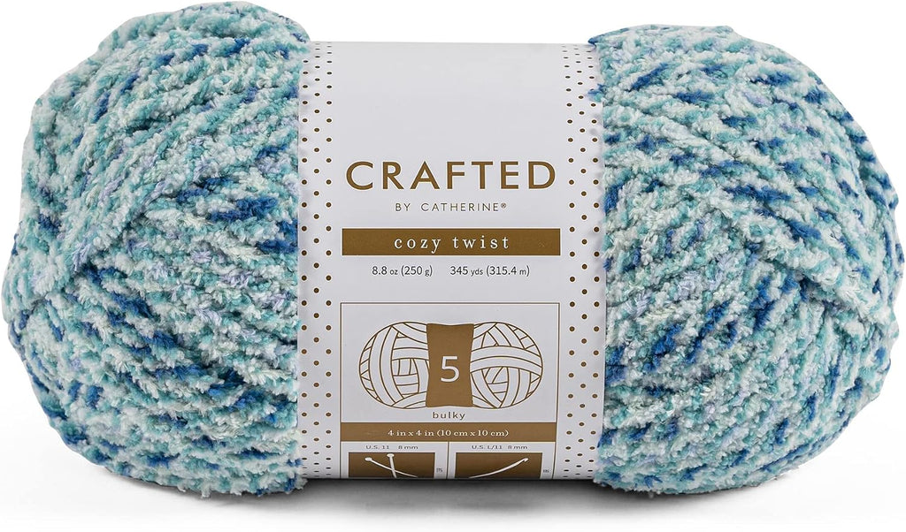 Crafted By Catherine Cozy Twist Yarn - 3 Pack, Blue Multi, Gauge 5