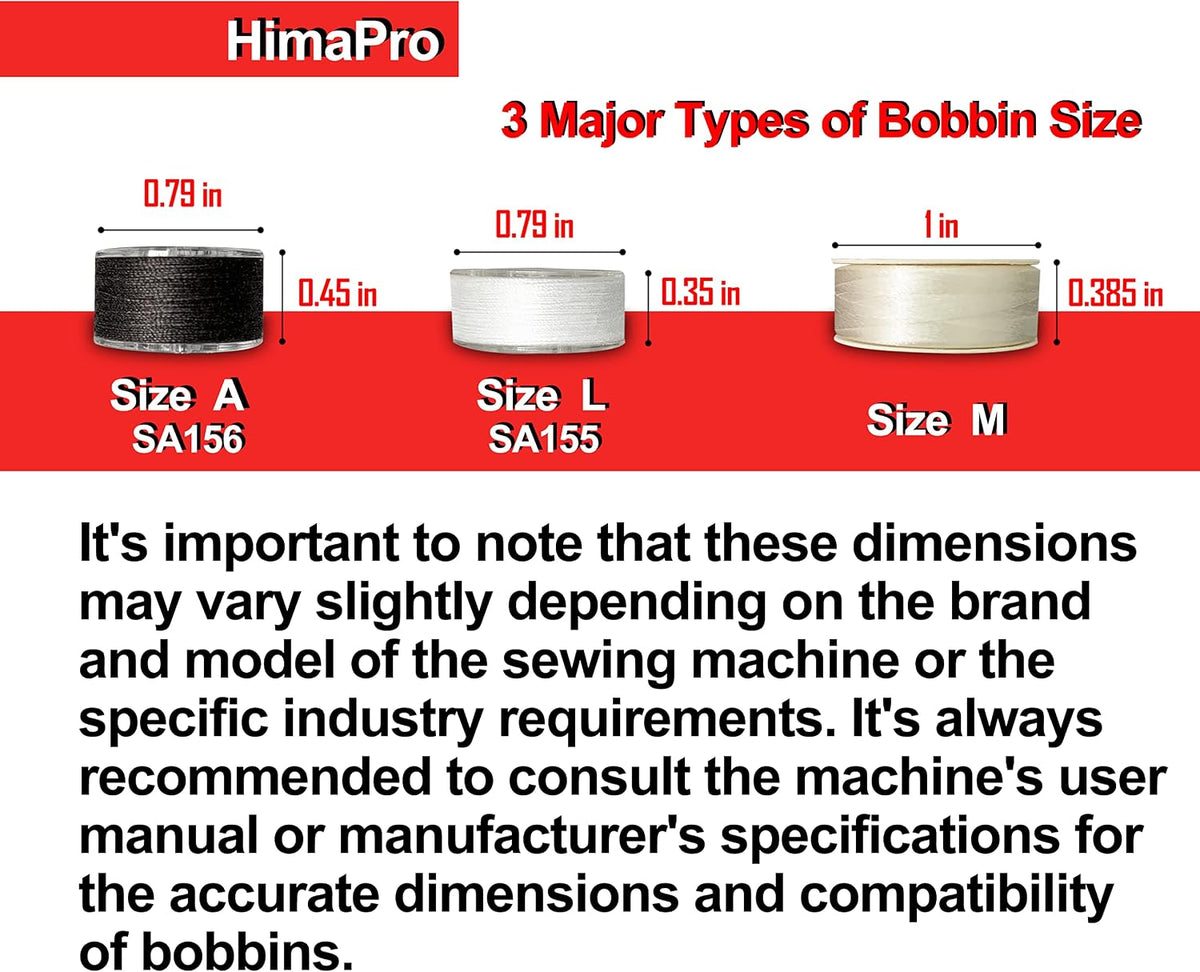 HimaPro 144 Prewound Bobbins for Embroidery Machines Size L (SA155)