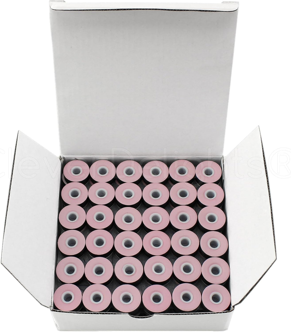CleverDelights Black Size L Prewound Bobbins - 144 Pack