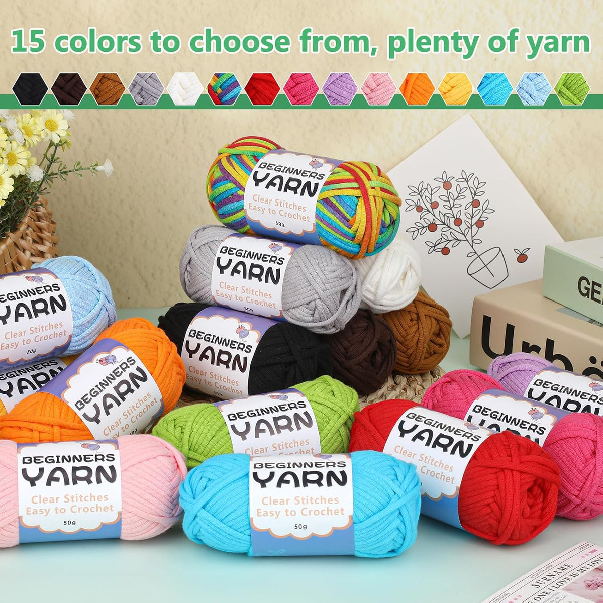 Completed Beginner Yarn, Yarns for Crocheting, Easy Yarns