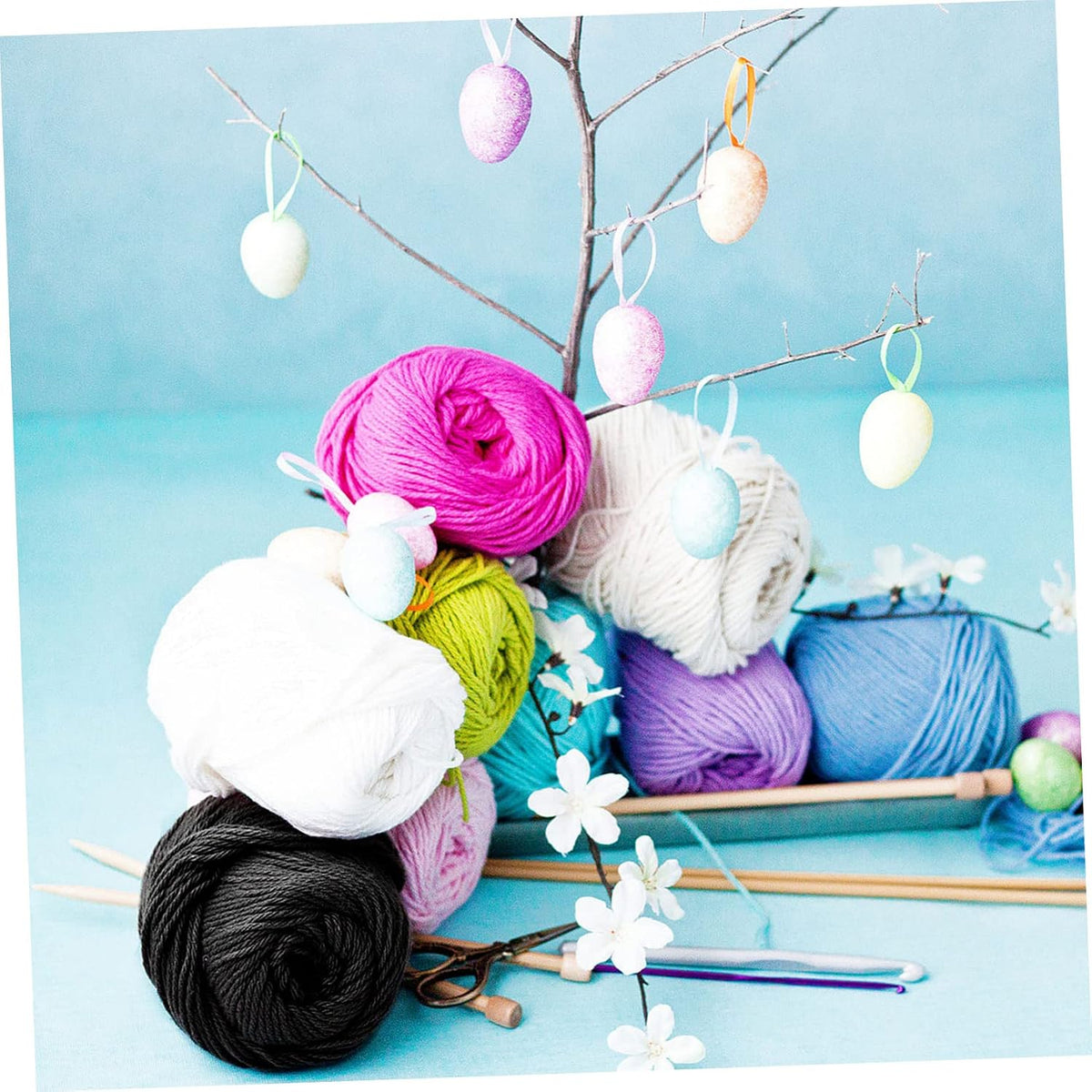 Acrylic Yarn Soft Craft Wool for Knitting 12 Rolls Crochet, 10g