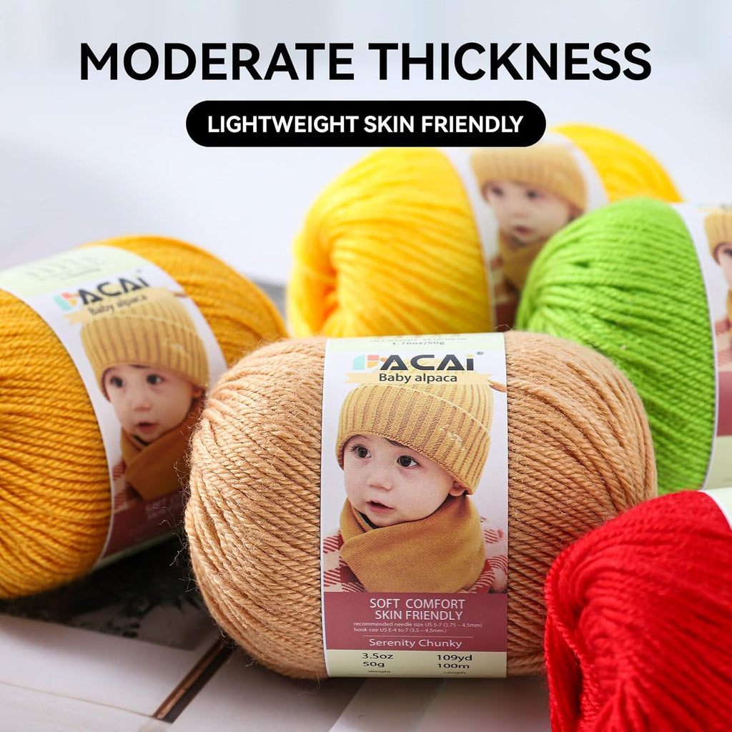 Soft Baby Yarn 30% Alpaca 70% Polyester Hypoallergenic Washable