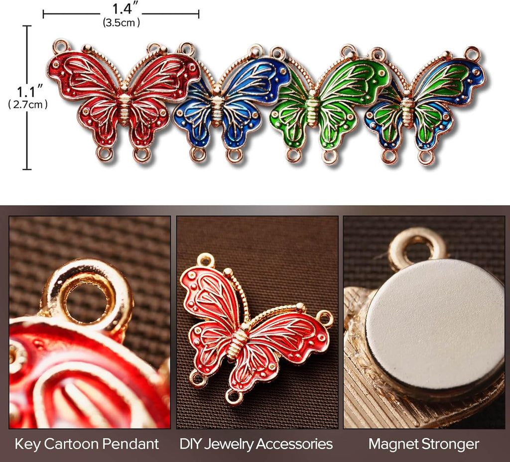 4pcs Cute Butterfly Cartoon Magnetic Needle Keeper for Cross Stitch &