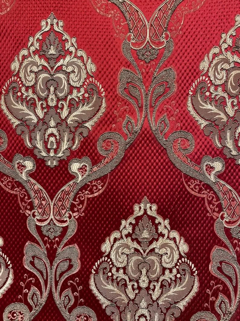 54" Renaissance Jacquard Drapery Upholstery Damask Stripe Diamond