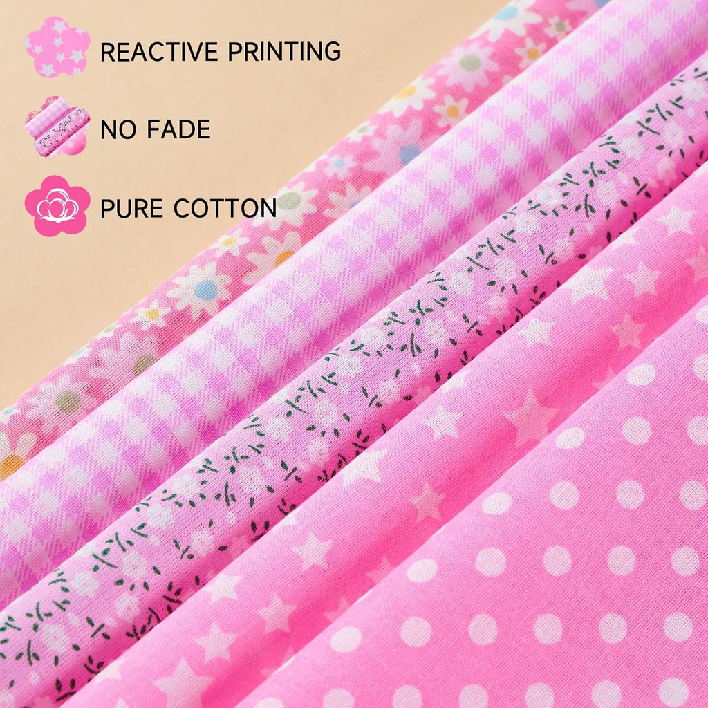 100pcs Cotton Fabric Squares – 9.8" x 9.8" Fabric Bundles for Sewing