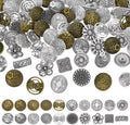 PH PandaHall 80pcs 20 Styles Alloy Metal Buttons 13~18mm Vintage Shank