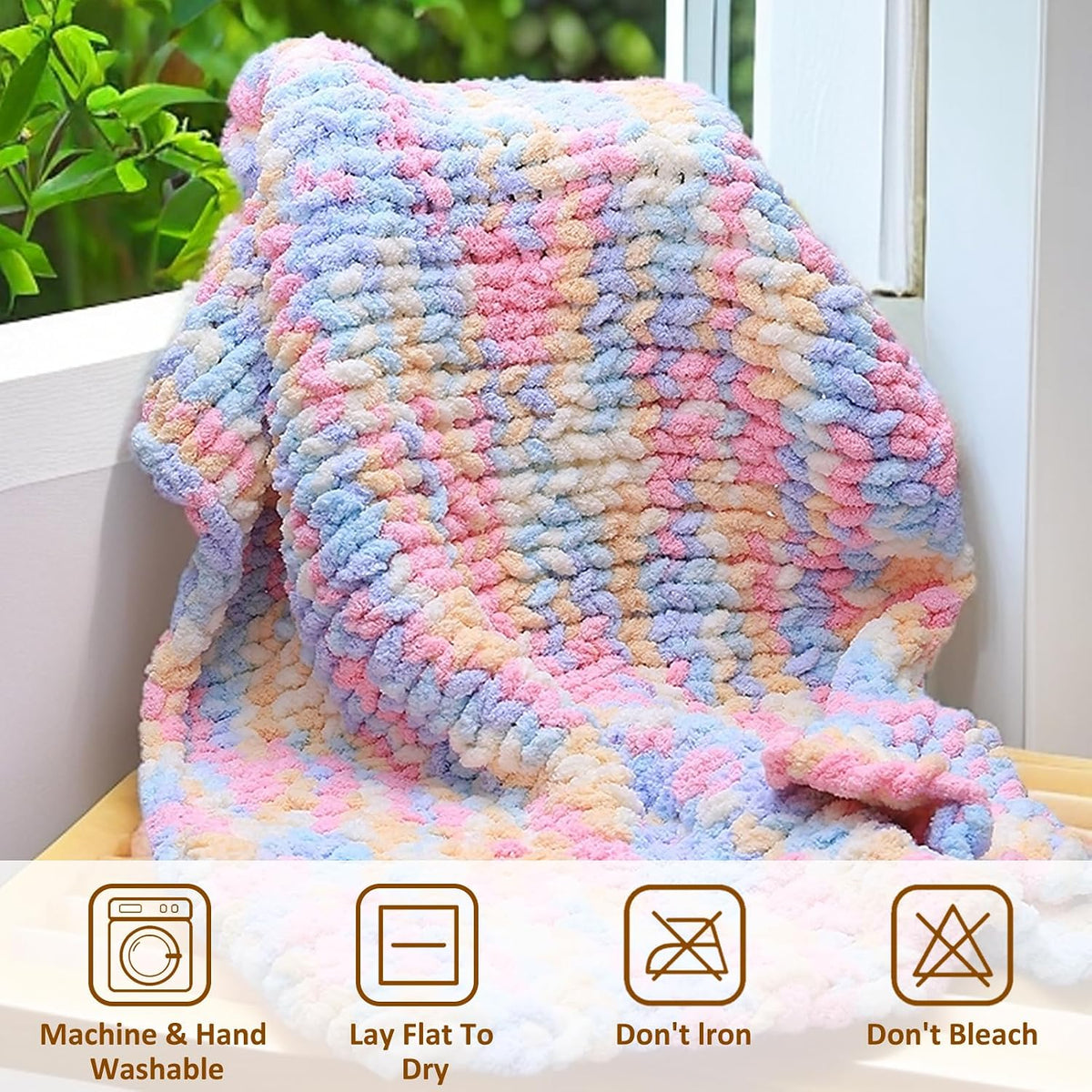 8 Pcs Chunky Yarn for Hand Knitting - Chunky Chenille Yarn for