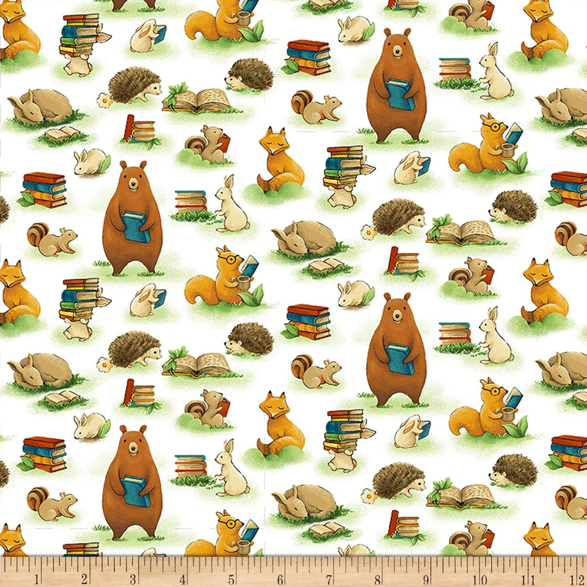 Paintbrush Studios Forest Fables Animals & Books White, Quilting