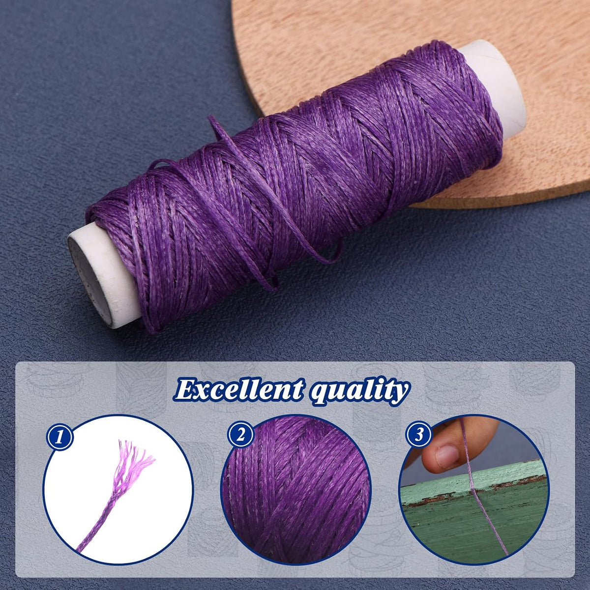 Waxed Thread, Upholstery Needle and Thread 32 Yards Purple