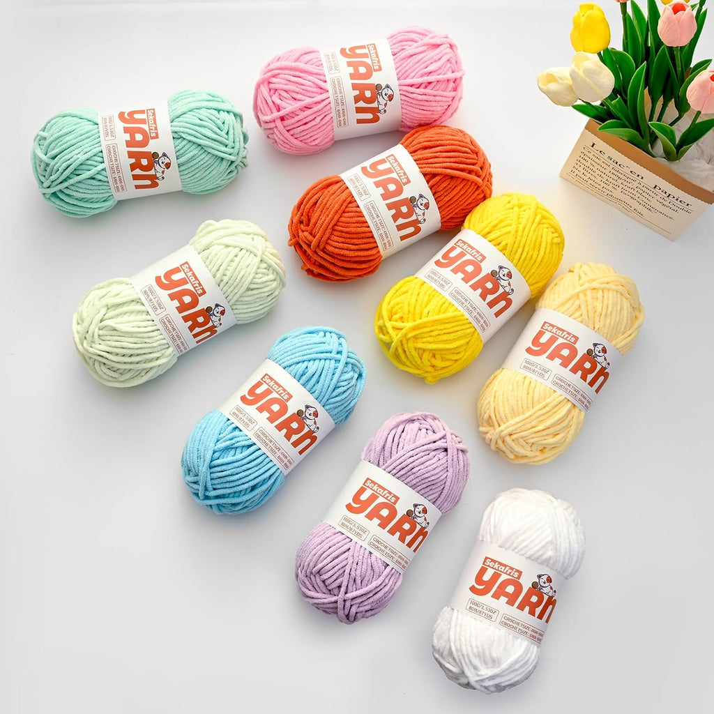 Chenille Yarn for Crocheting Soft Blanket Crochet Yarn Lime Green