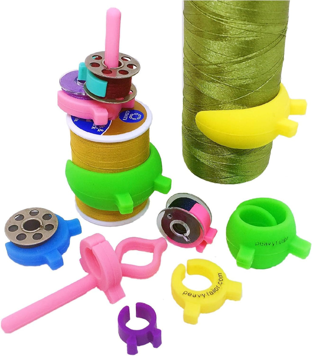 PeavyTailor 12 pcs Bobbins Buddies Bobbin Holder Clamp Thread