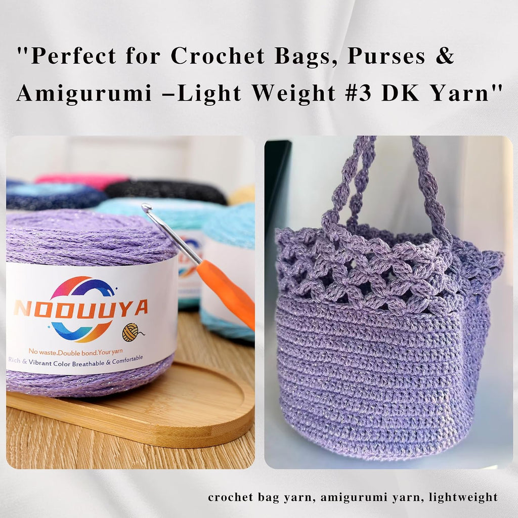 Ombre Gradient Yarn Cake 2 Pack – 400g Metallic Glitter Yarn CYC 4
