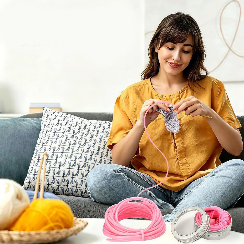 Flexible Knitting Barber Cord, Silicone Hollow Stitches Holders