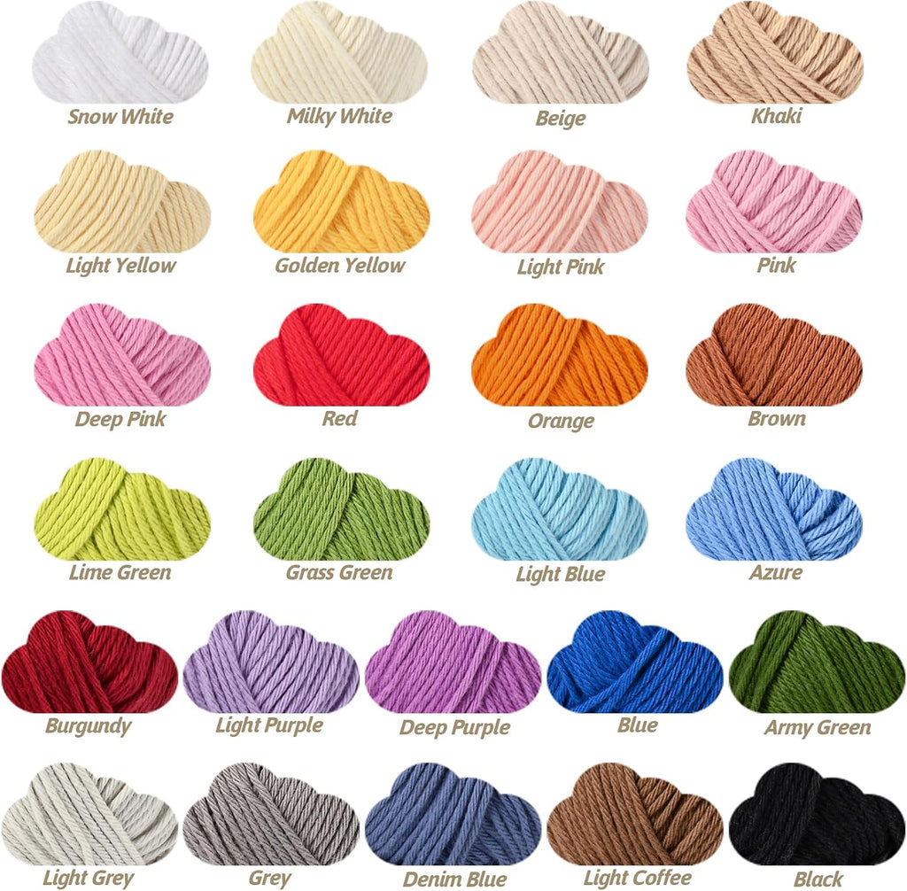 100% Cotton Yarn for Crocheting,Baby Yarn for Crocheting Soft,5 Ply
