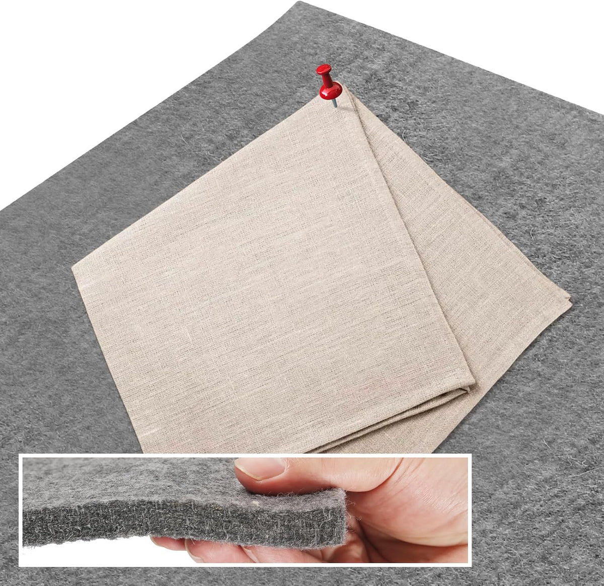 AiVeUao Wool Pressing Mat for Quilting, 36" X 24" Portable Felted Wool