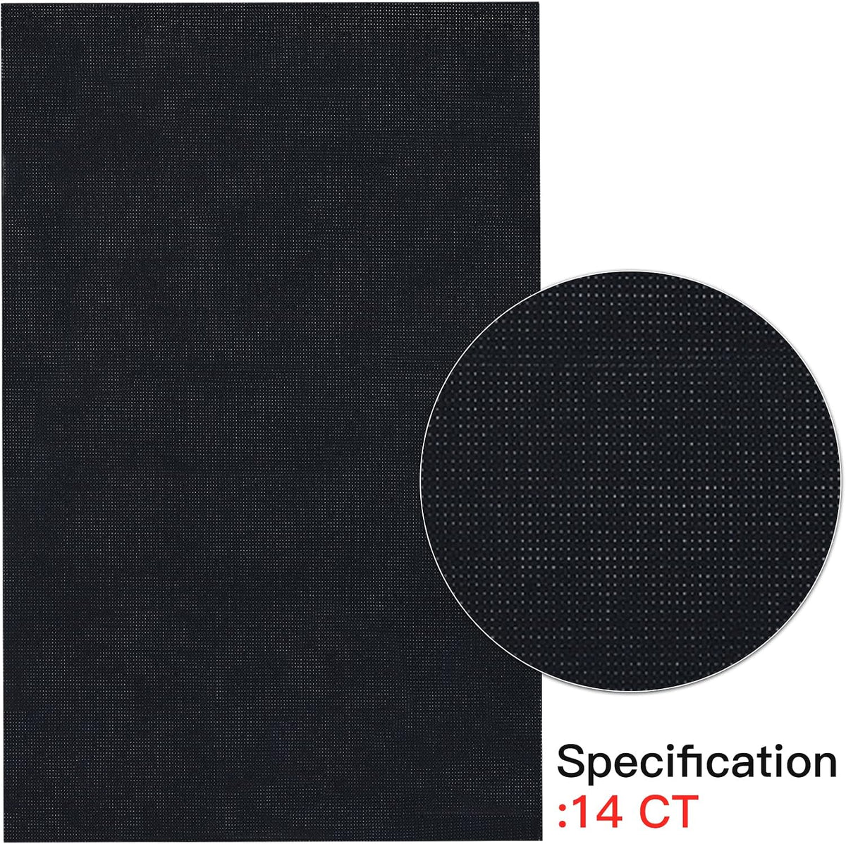 Caydo 6 Pieces Aida Cloth 14 Count Black Cross Stitch Fabric