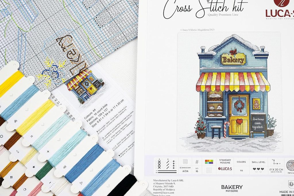 Luca-S counted cross stitch kit "Bakery", 17x20cm
