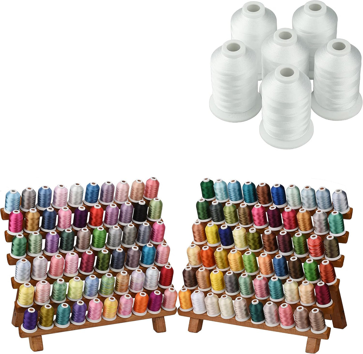 Simthread Value Pack Bundle Add-ons | Madeira 120 Colors Kit & 6 White