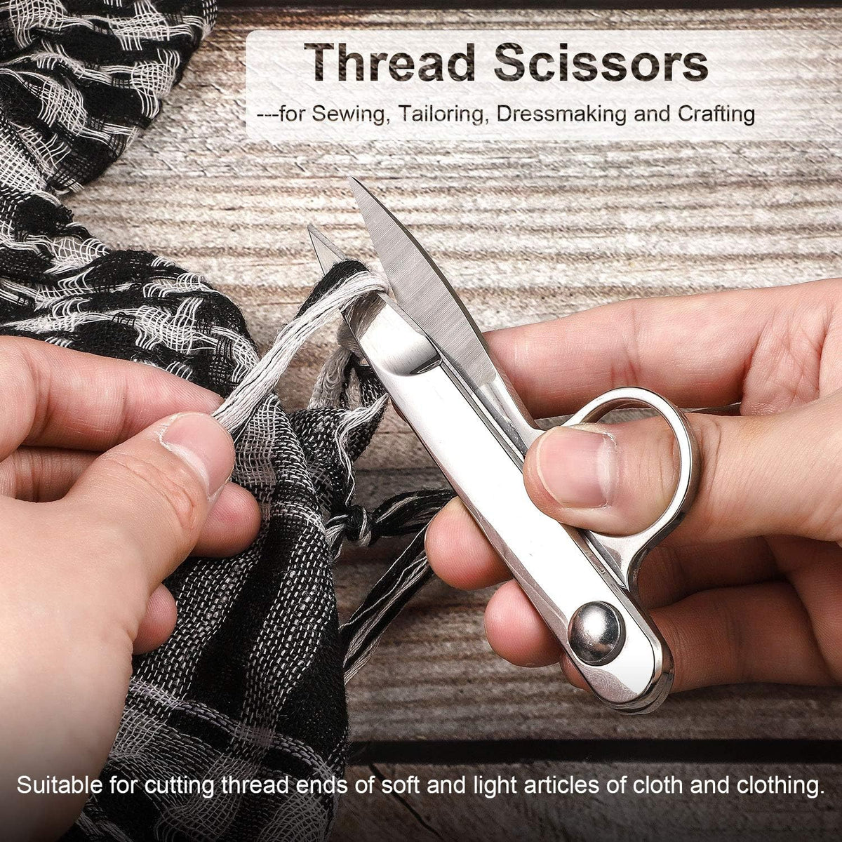 Mudder 2 Pcs Sewing Scissors Thread Snips with Protective Rubber