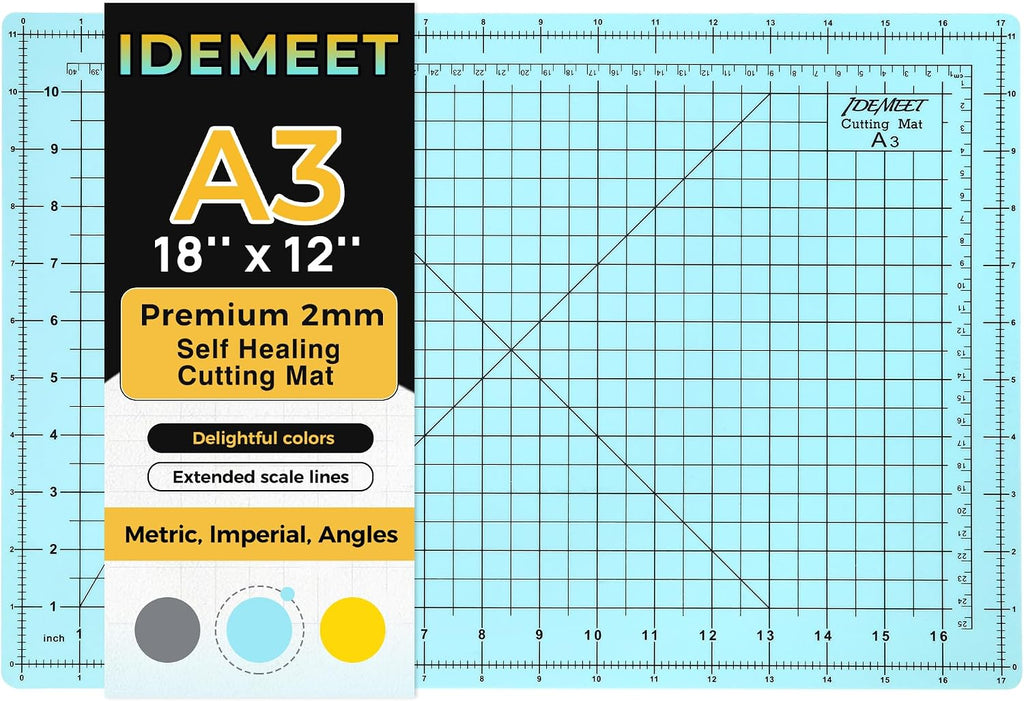 Self Healing Cutting Mat 18" x 12", A3 Double-Sided for Sewing &