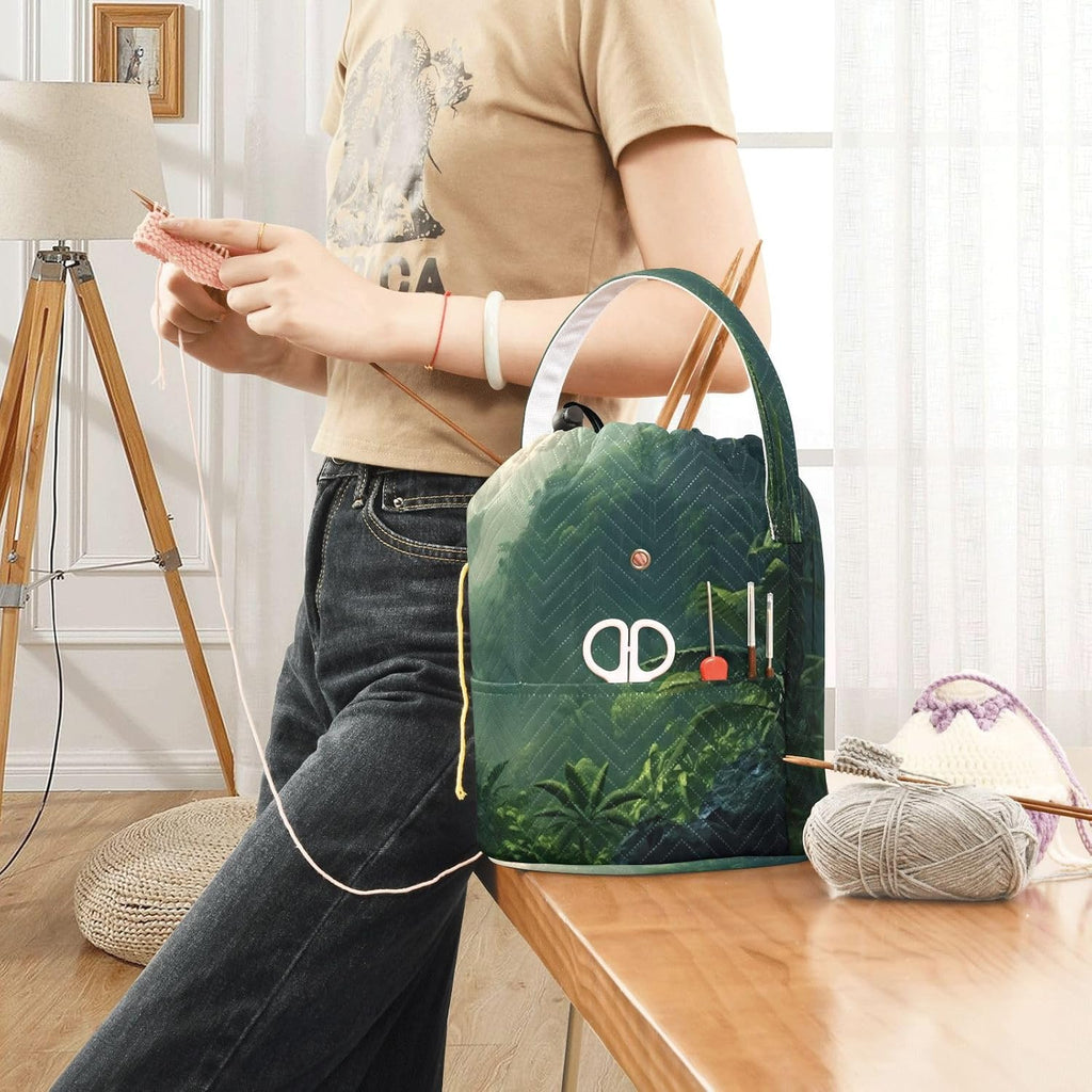 YETTASBIN Tropical Landscape Yarn Storage Bag, Large Crochet Knitting