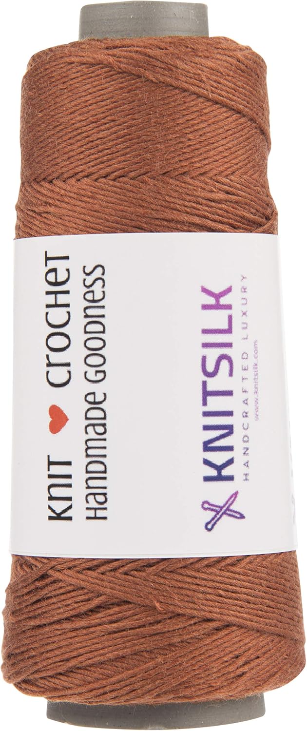 Knitsilk Pure Silk Viscose Blend Yarn Cone, 8 Ply, 160 Yards, Brown
