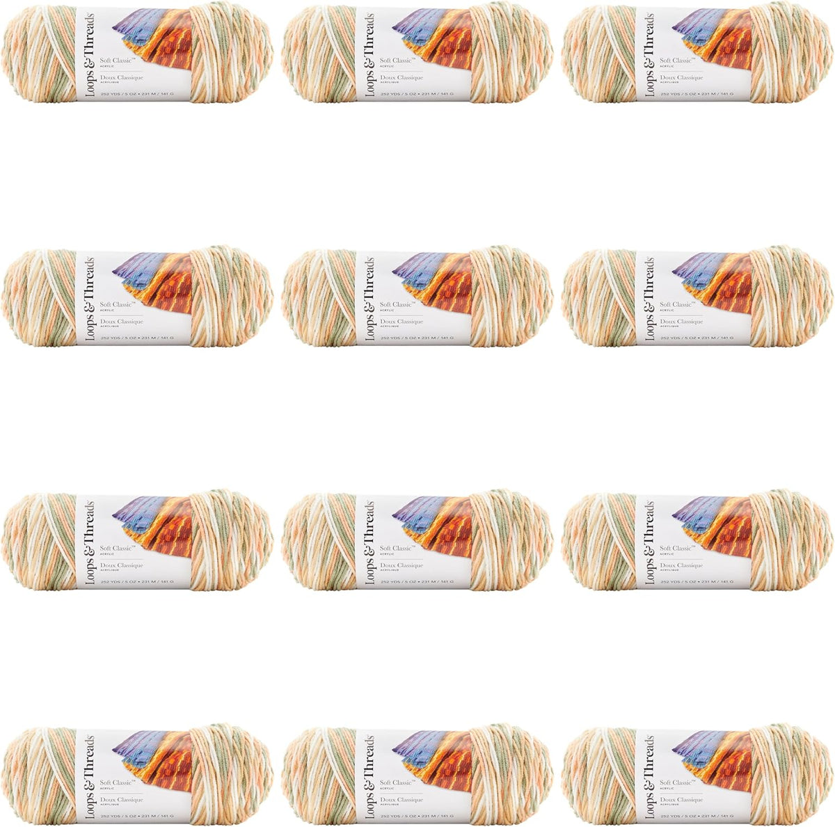 MICHAELS Bulk 12 Pack: Soft ClassicTM Multi Ombre Yarn by Loops &