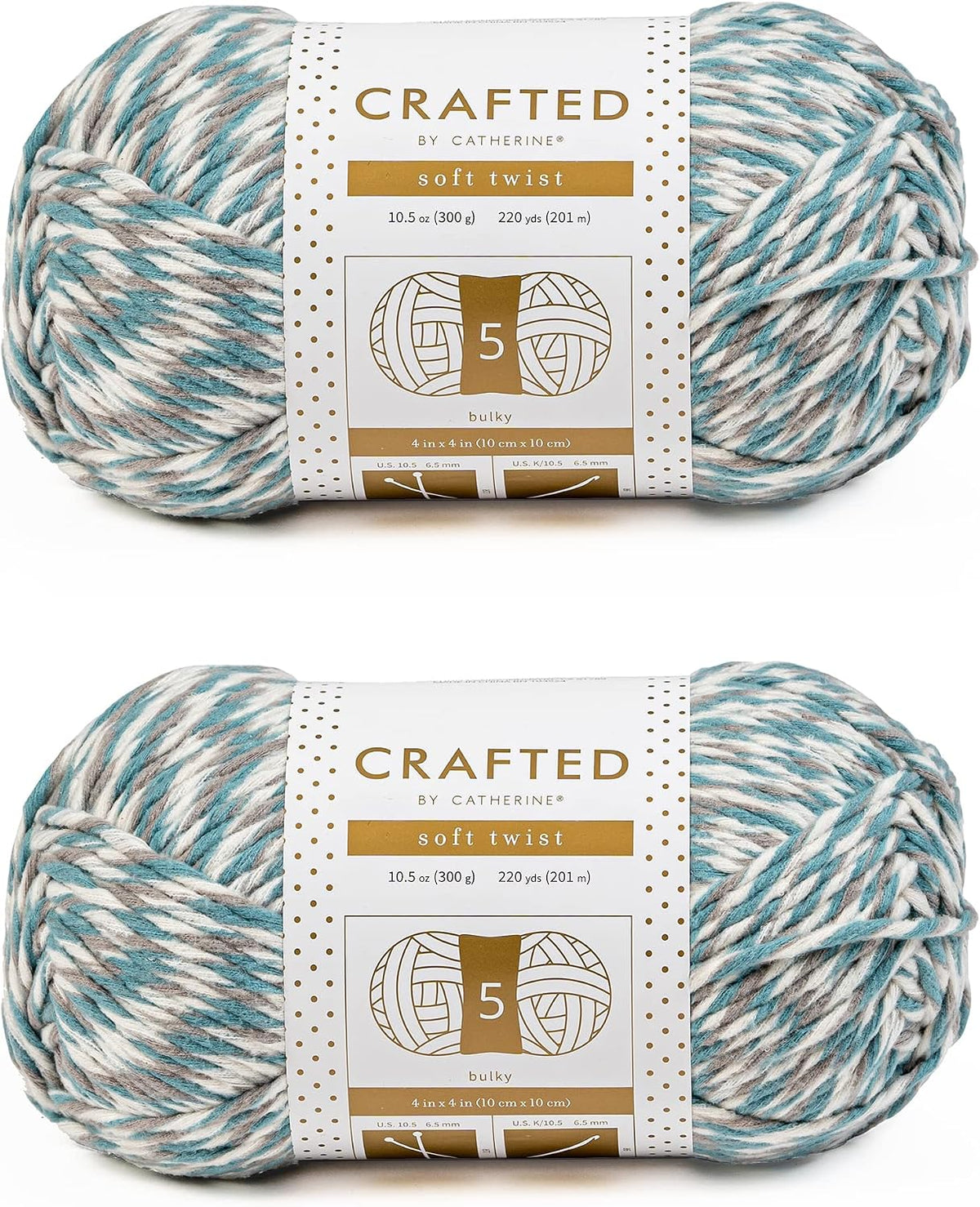 Crafted By Catherine Soft Twist Yarn - 2 Pack (220 Yards Each Skein)