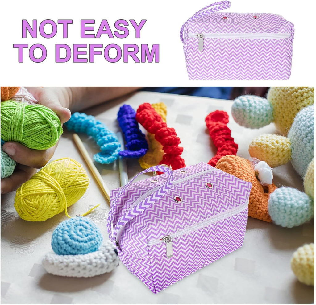 Crochet Project Yarn Bag for Crocheters, Cotton Storage Organizer