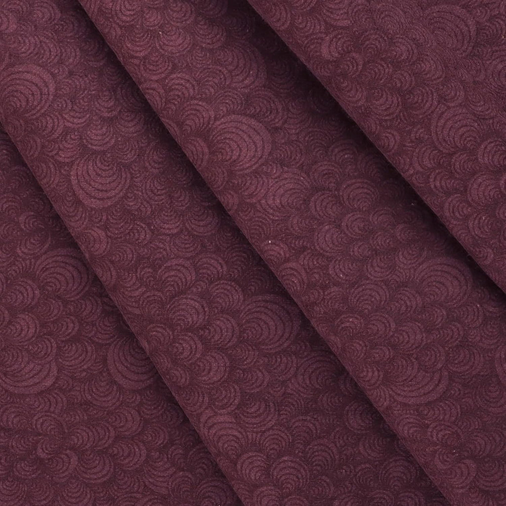 Mook Fabrics Swirly Flannel Fabric [108in. Wide], Burgundy