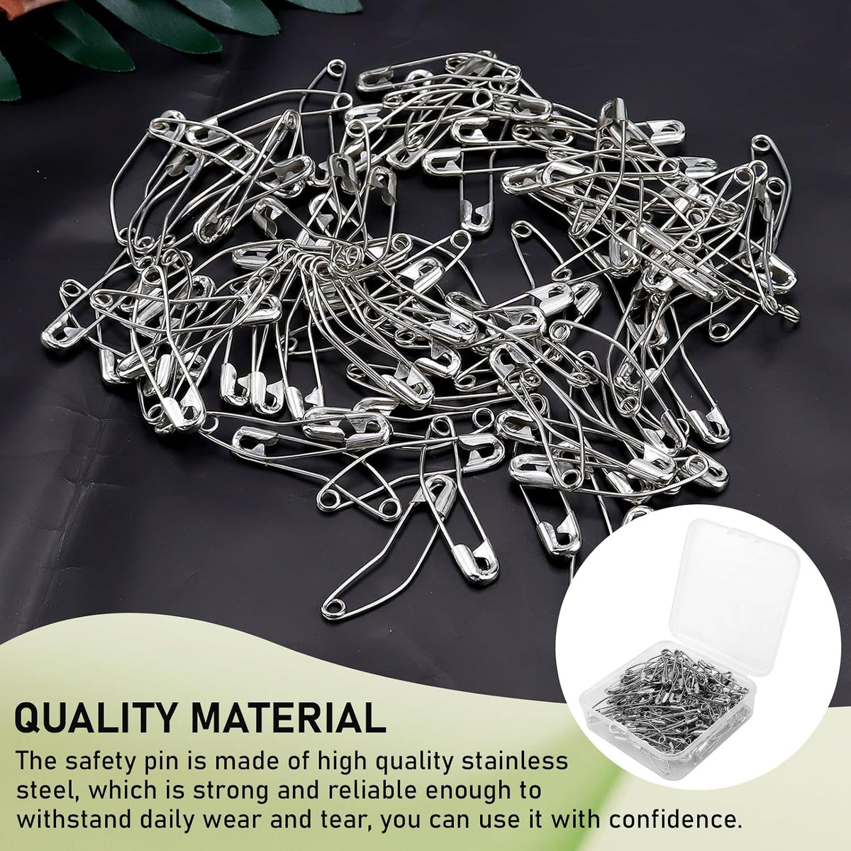 200pcs Quilting Safety Pins Curved - 1.5 Inch Extra Long Bent Safety