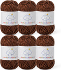 6 Pack of Skinny Chenille Yarn for Crocheting, Amigurumi Yarn&Baby