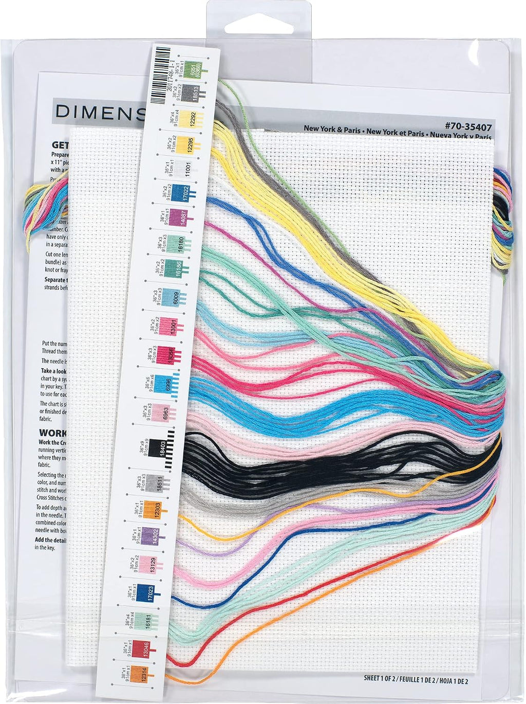 Dimensions New York and Paris Counted Cross Stitch Set, 5" x 7", 14