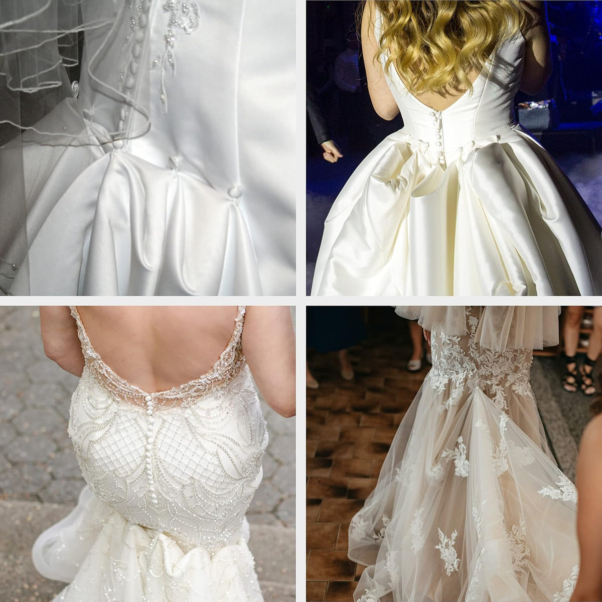 ButtonMode Lace Bridal Bustle Buttons for Wedding Dress, Fabric