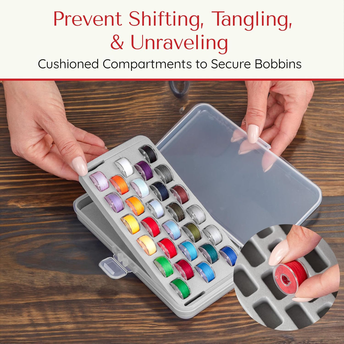 Set of 2 Bobbin Holder Organizer Case – Compatible with Singer Sewing