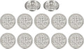 uxcell Metal Shank Buttons,15mm/0.59" Retro Weave Buttons,Silver 12Pcs