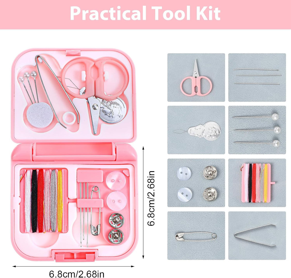 2Pcs Mini Sewing Kit Travel Size Portable Emergency Sewing Kit for