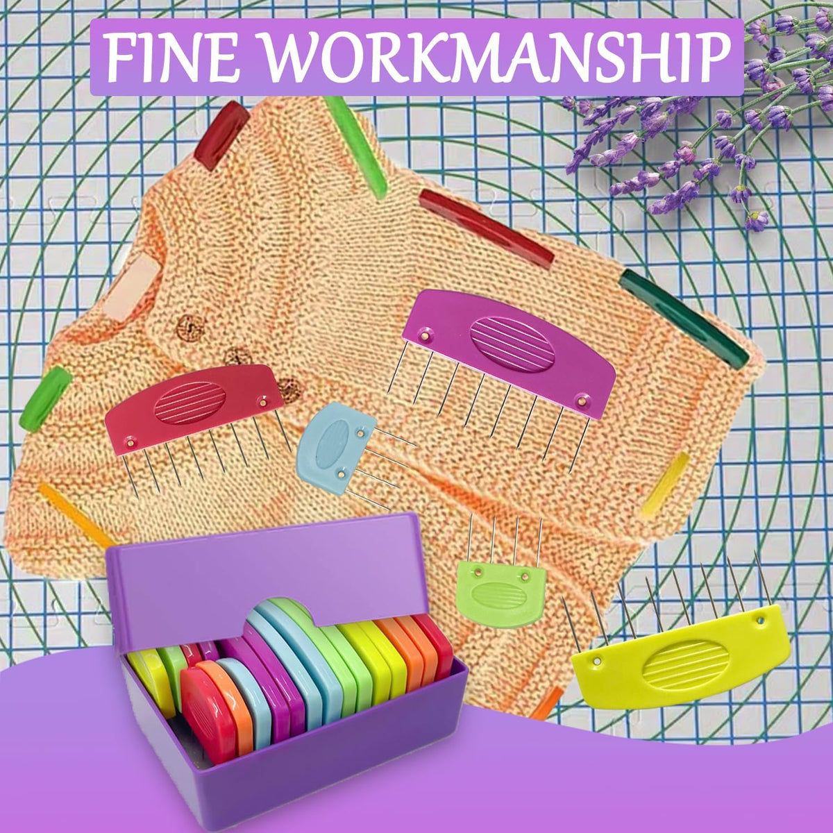 20Pcs Knit Blockers Pins Kit, Knit Blocking Combs for Crochet Knitting
